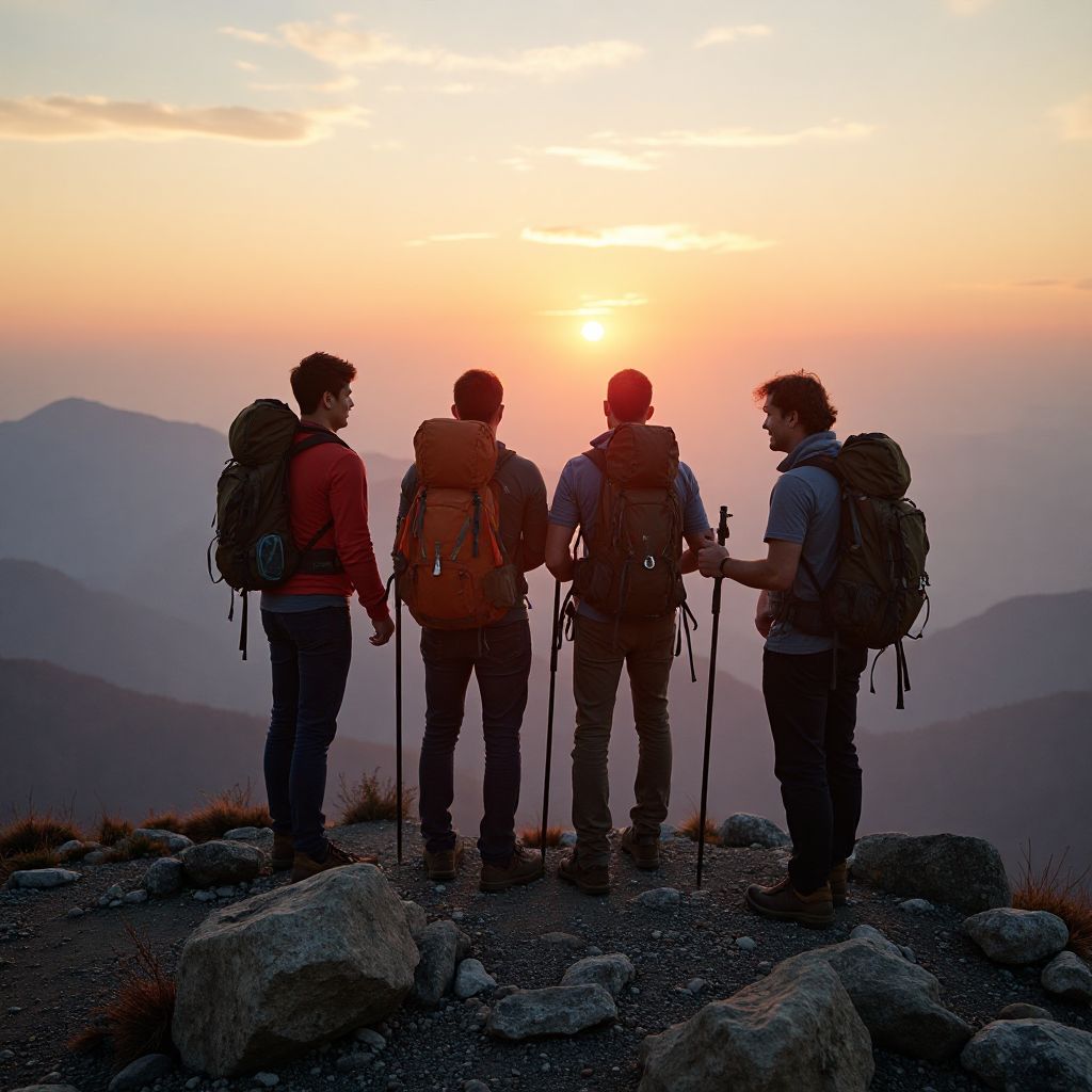 TrailQuest ekibi dağ zirvesinde